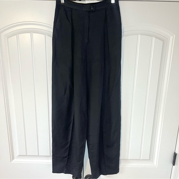 Christian Dior Vintage 80s Separates Wide Leg Trouser Pant Black Size 26 Waist - Picture 2 of 10